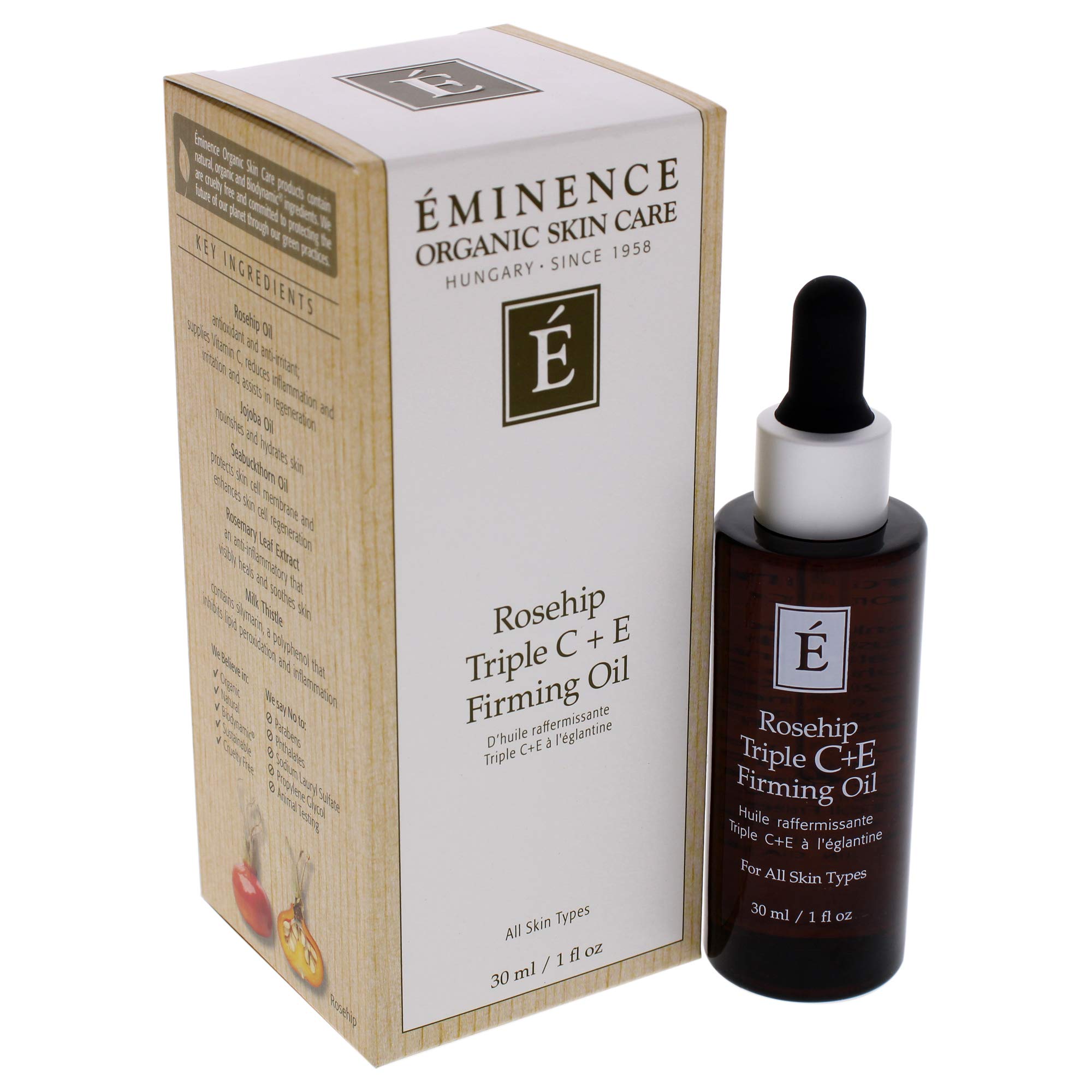 Eminence Organics Rosehip Triple C Plus E Firming Oil premium imported organic facial treatment