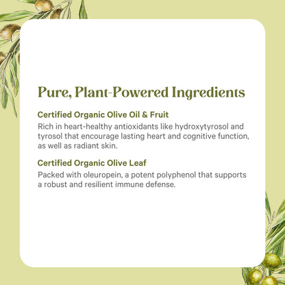 Pure Synergy premium vegan non GMO olive leaf fruit oil capsules