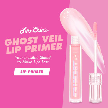Lime Crime Ghost Veil Lip Primer sheer pink formula application