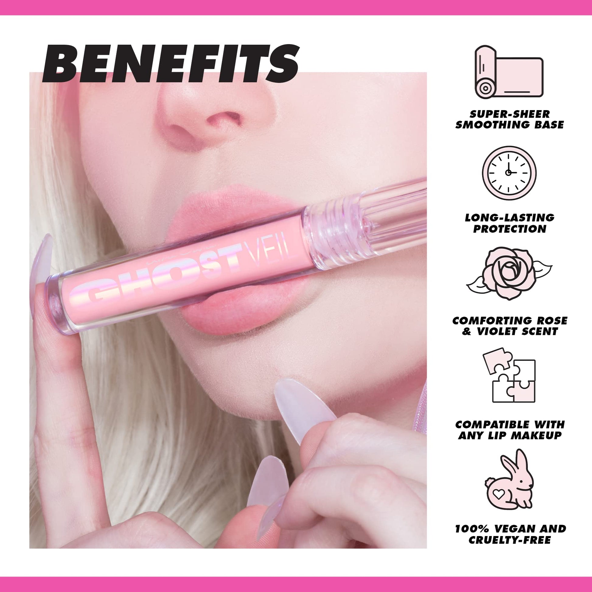Lime Crime Ghost Veil Lip Primer packaging details