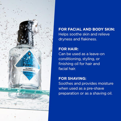 Two fluid ounce bottle of multi tasking premium men grooming fluid