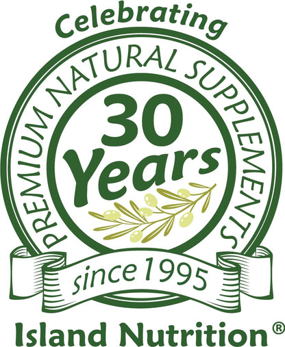 Authentic Island Nutrition olive fruit extract 90 vegetarian capsules bottle standing upright against a clean background