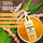 Turmeric face oil bottle showing fluid ounce volume
