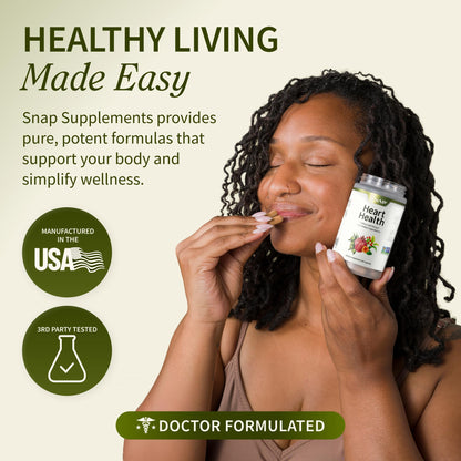 Snap Supplements 90 vegetarian capsules bottle showcasing key natural botanical ingredients