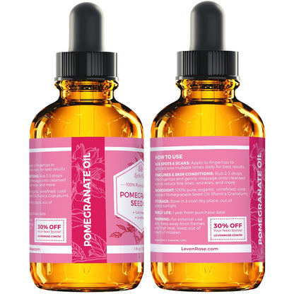 Dark amber glass bottle of Leven Rose oil protecting product freshness