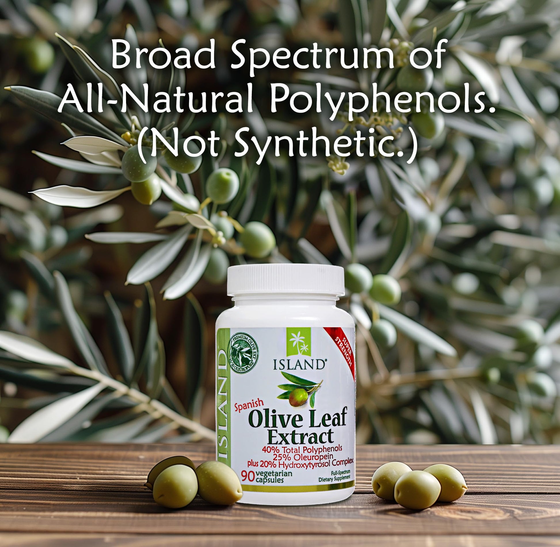 Island Nutrition premium dietary supplement capsules spread next to the original bottle