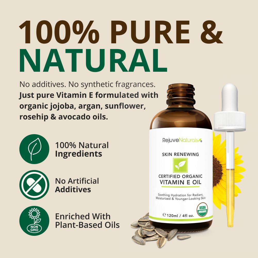 Anti aging vitamin E body oil moisturizer being applied to dry skin