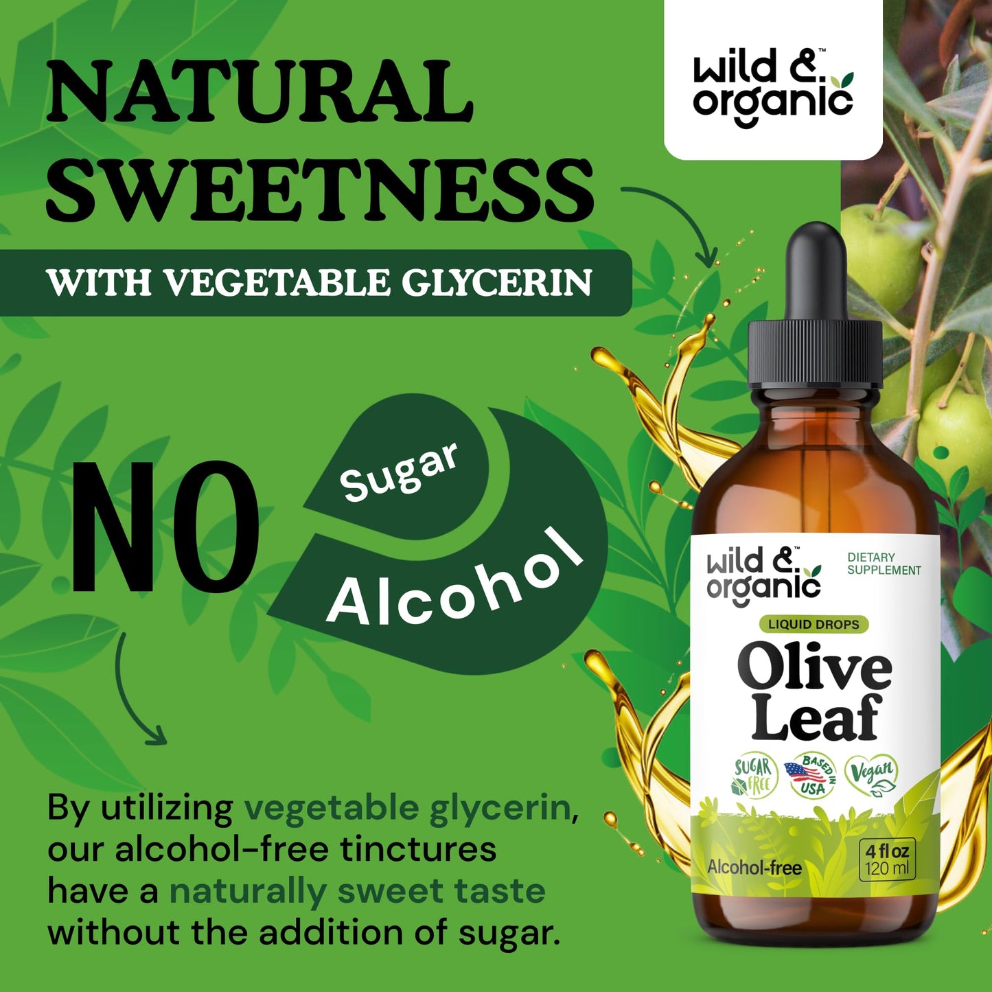 Wild and Organic non GMO herbal immune support liquid drops side packaging view