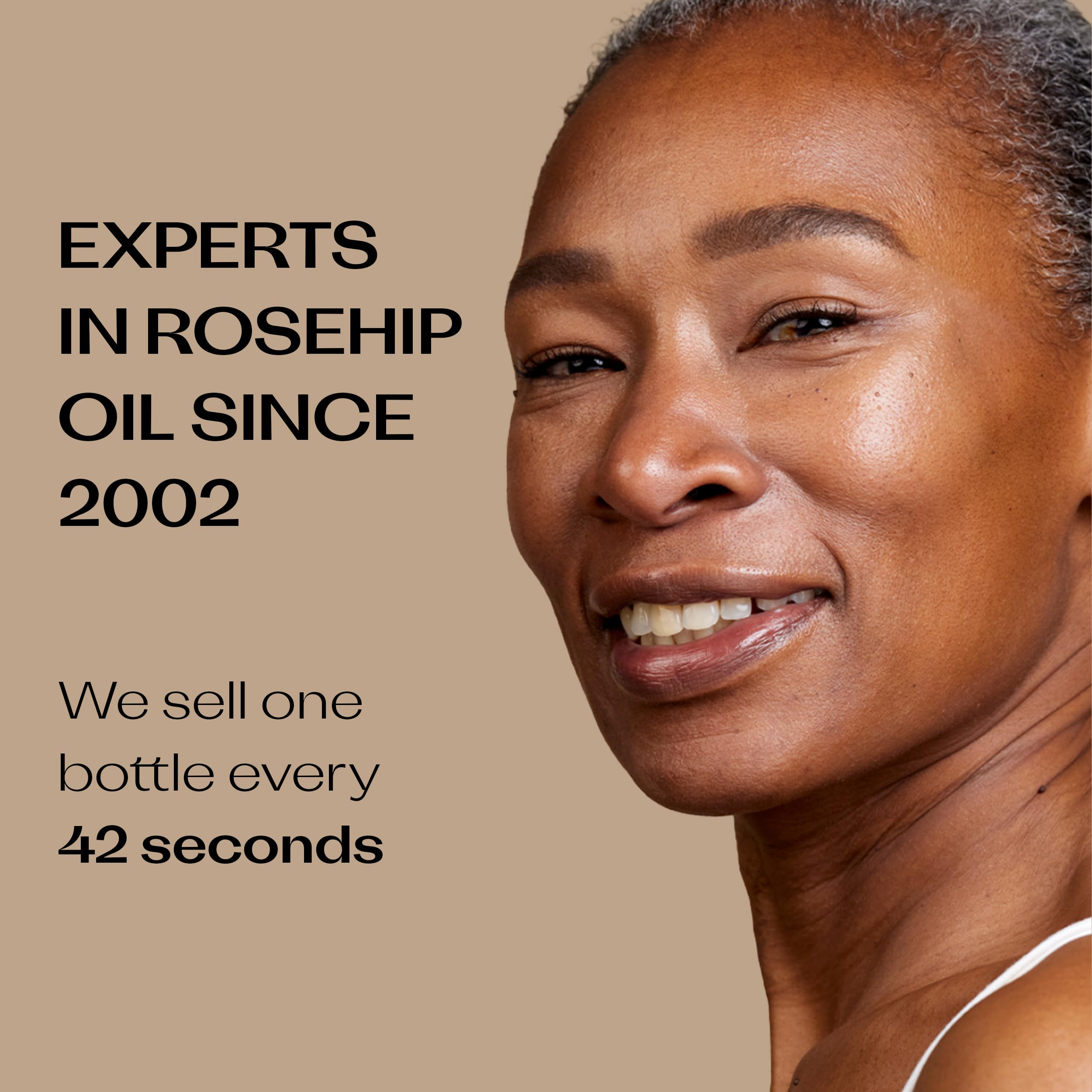 Cold pressed organic rosehip oil by Trilogy for diminishing wrinkles