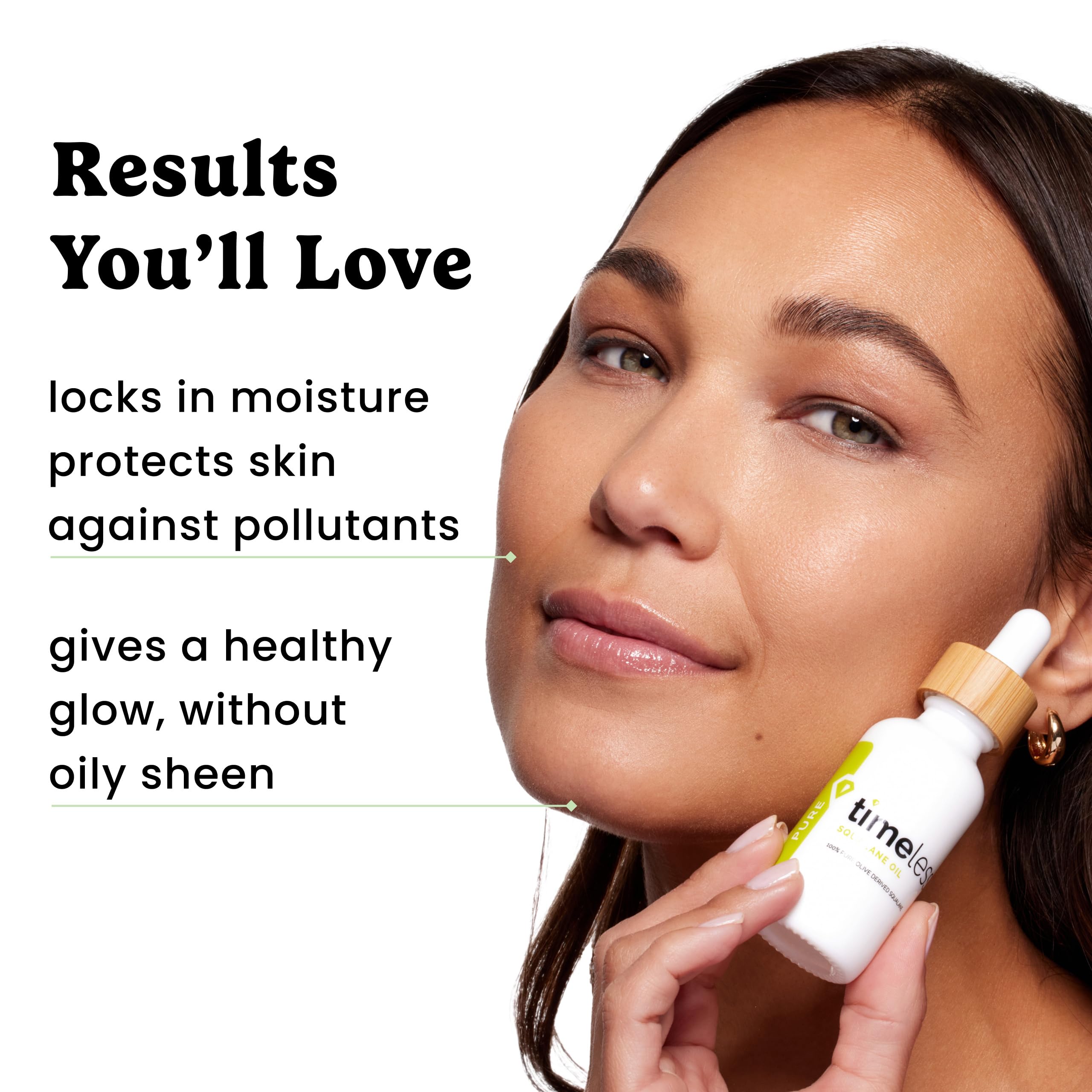 Timeless Skin Care 60ml squalane oil used as a hydrating makeup primer base