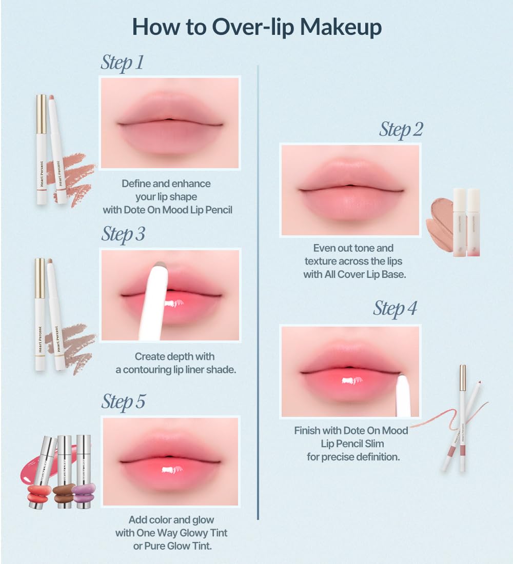 Heart Percent lip primer being applied to lips