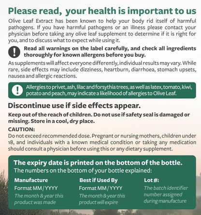 Healths Harmony Olive Leaf Extract full bottle display emphasizing the premium immune and cardiovascular support benefits.