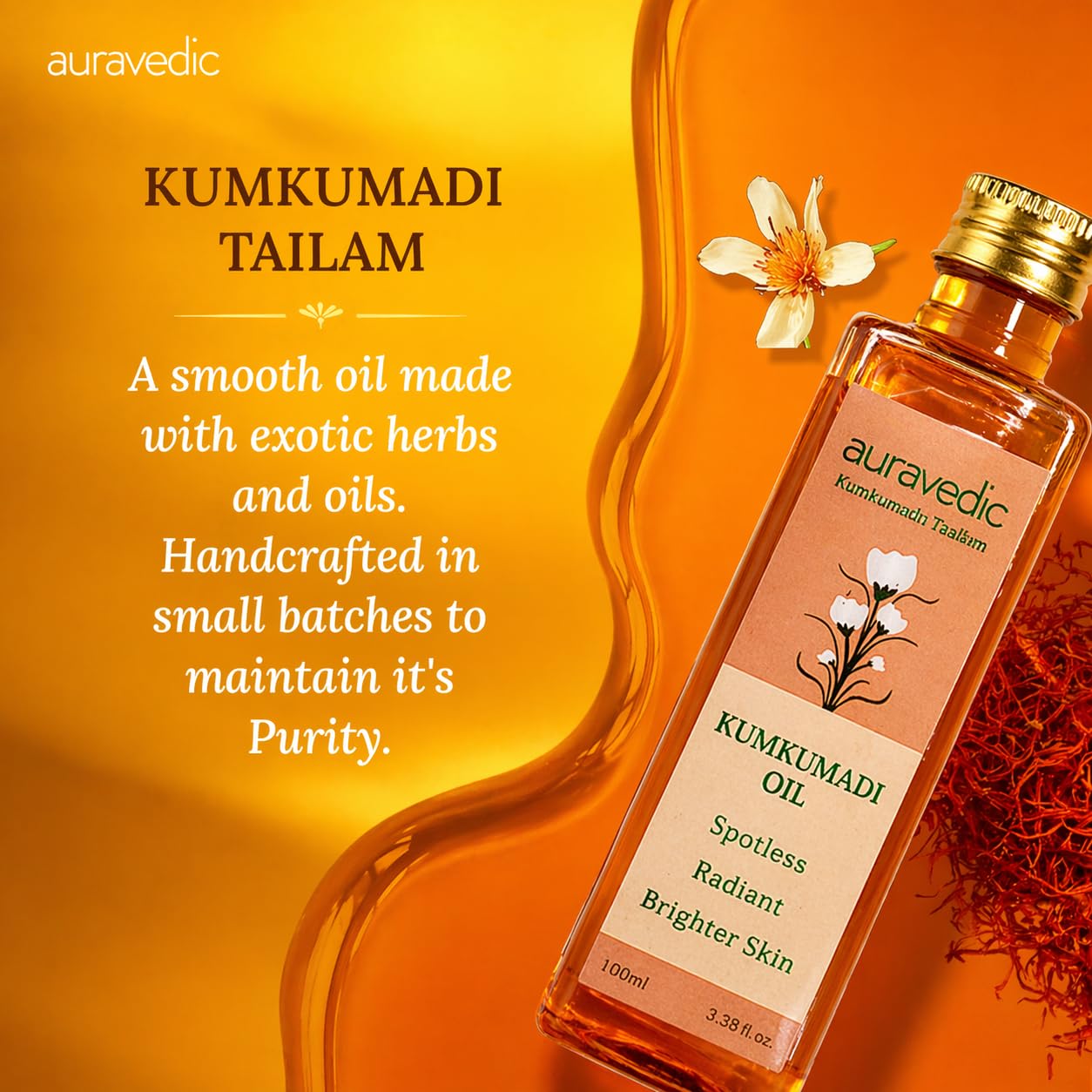 Lightweight Ayurvedic facial serum texture being applied to skin