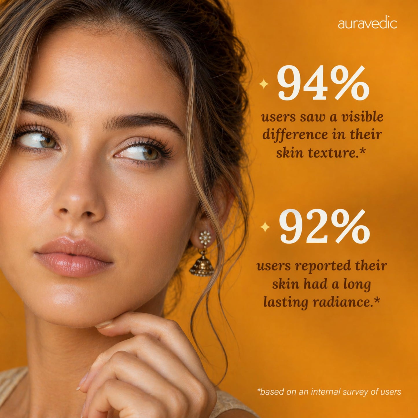 Auravedic hydrating face oil box packaging displaying full ingredient list