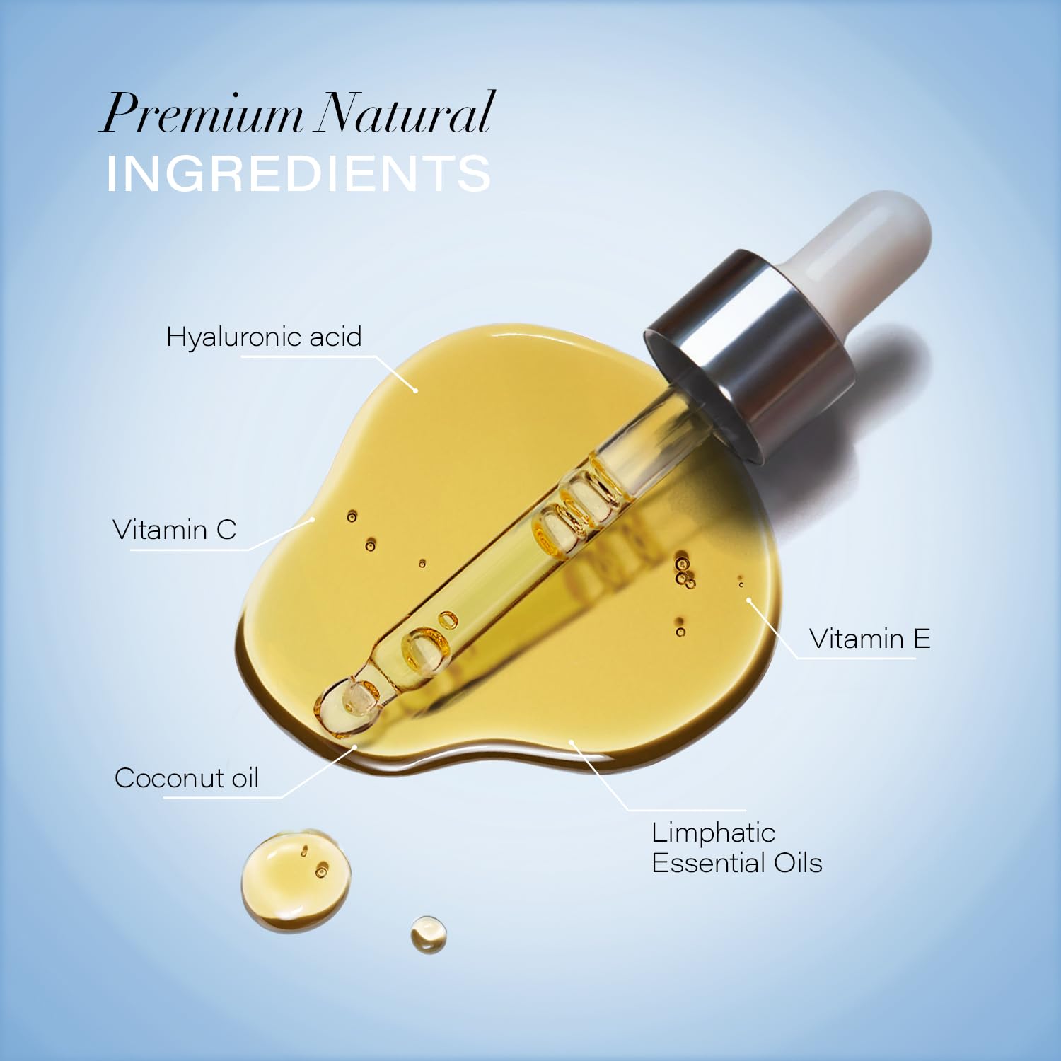 Bruizex Lymphoflow Gua Sha oil packaging showing the coconut and jojoba moisturizing formula ingredients