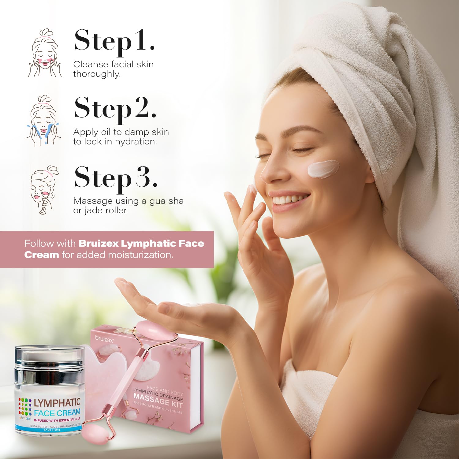 Bruizex anti ageing facial oil serum showing retinol and hyaluronic acid benefits