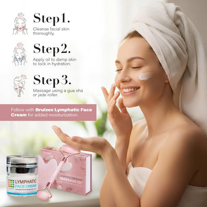 Bruizex anti ageing facial oil serum showing retinol and hyaluronic acid benefits