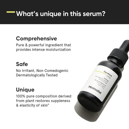 Minimalist olive sourced squalane moisturizer for improving skin elasticity