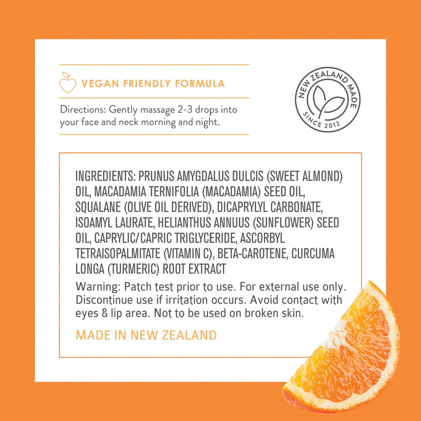 By Nature Vitamin C and Turmeric facial oil bottle showing clean ingredients