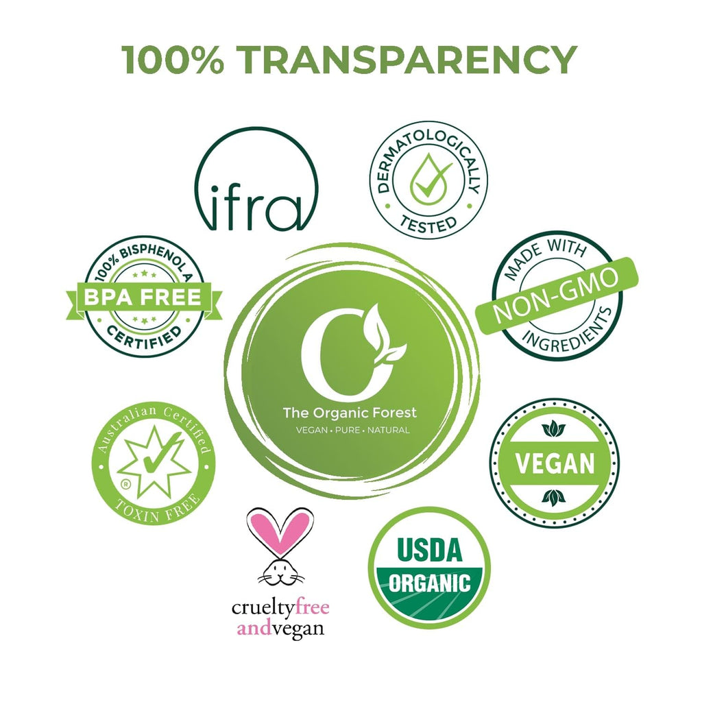 The Organic Forest USDA organic grapeseed oil packaging box with certification details