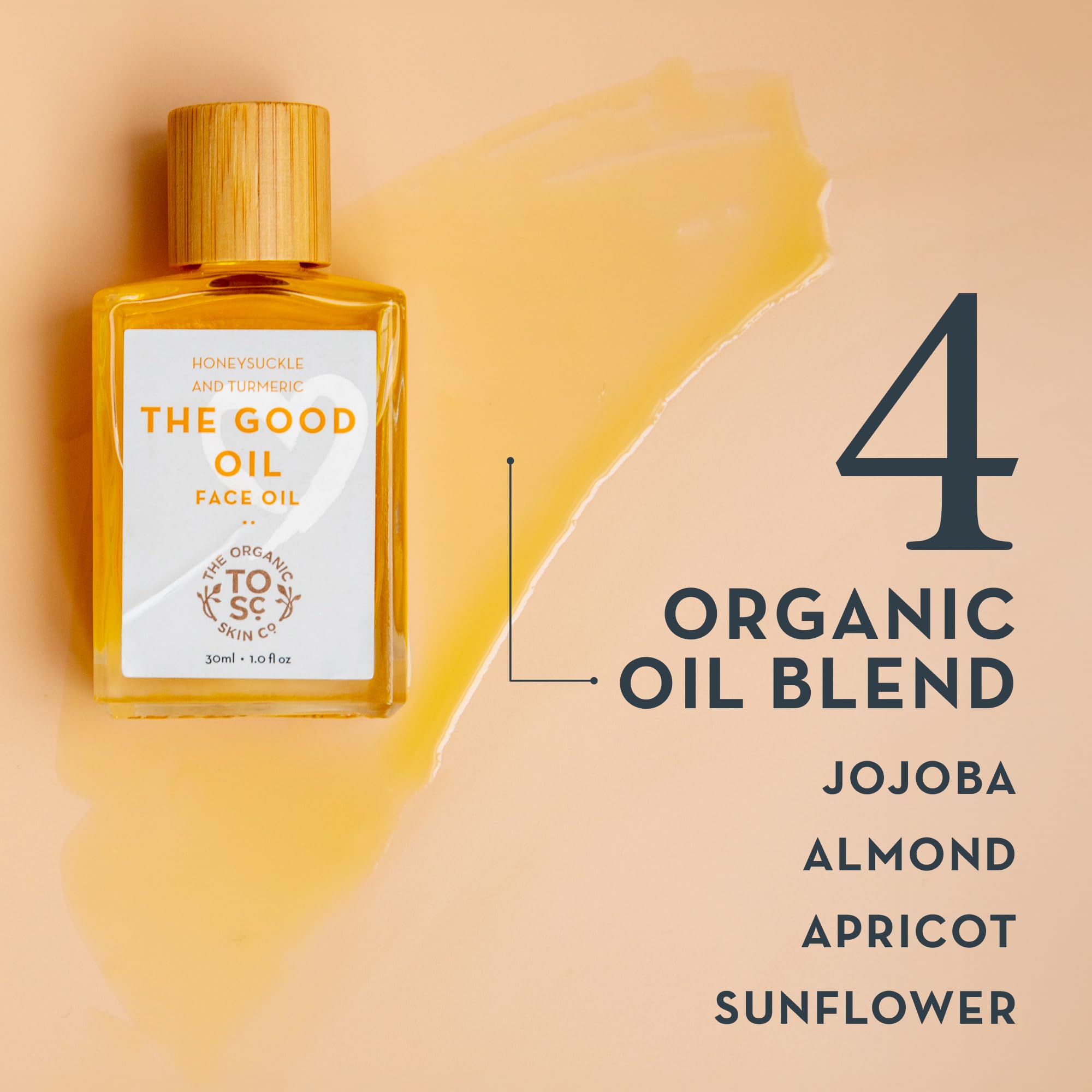 The Organic Skin Co turmeric face oil for gua sha massage tool application