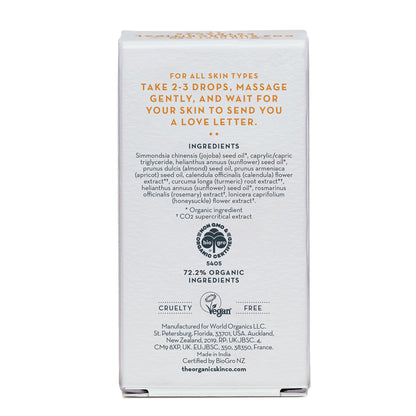 The Organic Skin Co nourishing glow facial oil dark spot corrector bottle