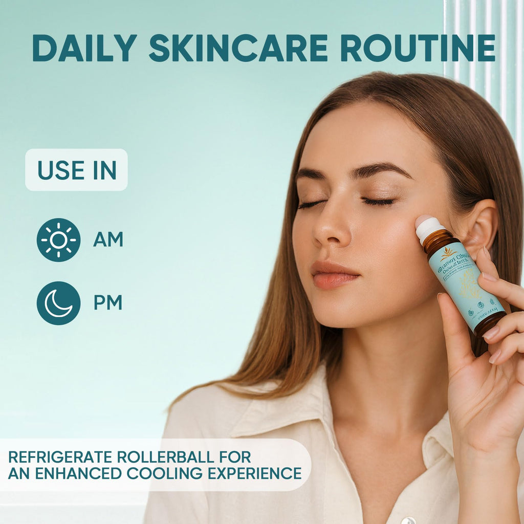 Full view of the Fibosara organic face and body oil roll on.