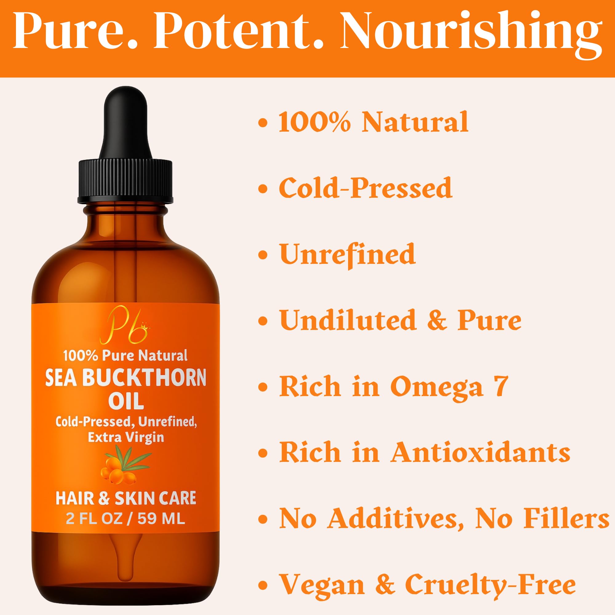 Pomberries 100 percent pure cold pressed sea buckthorn seed oil being applied to facial skin