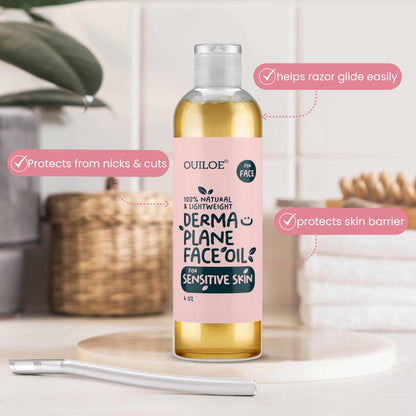 Fragrance free facial razor glide oil pouring out naturally