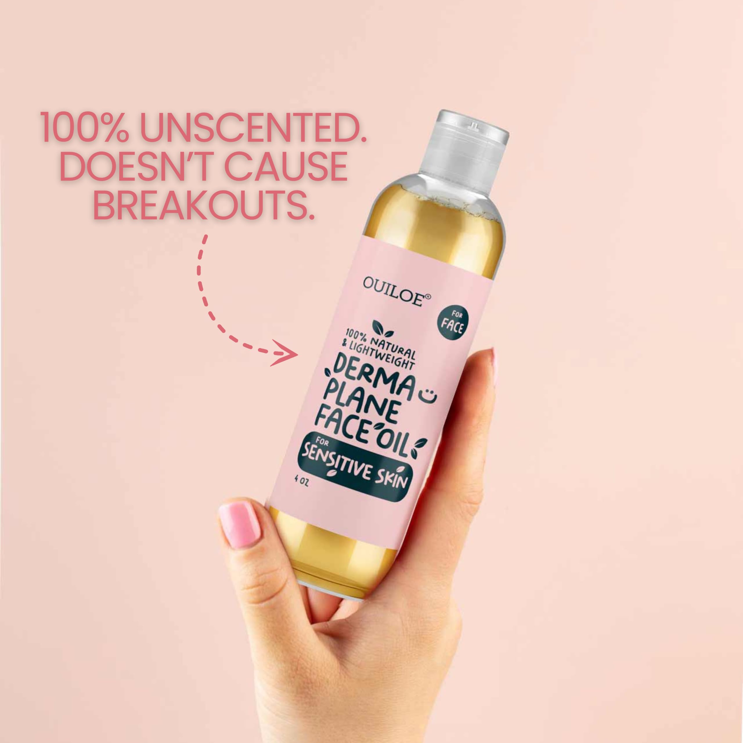 Clear lightweight texture of sensitive skin dermaplaning barrier oil