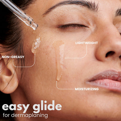 Ouiloe face oil packaging showing instructions for pre and post shaving