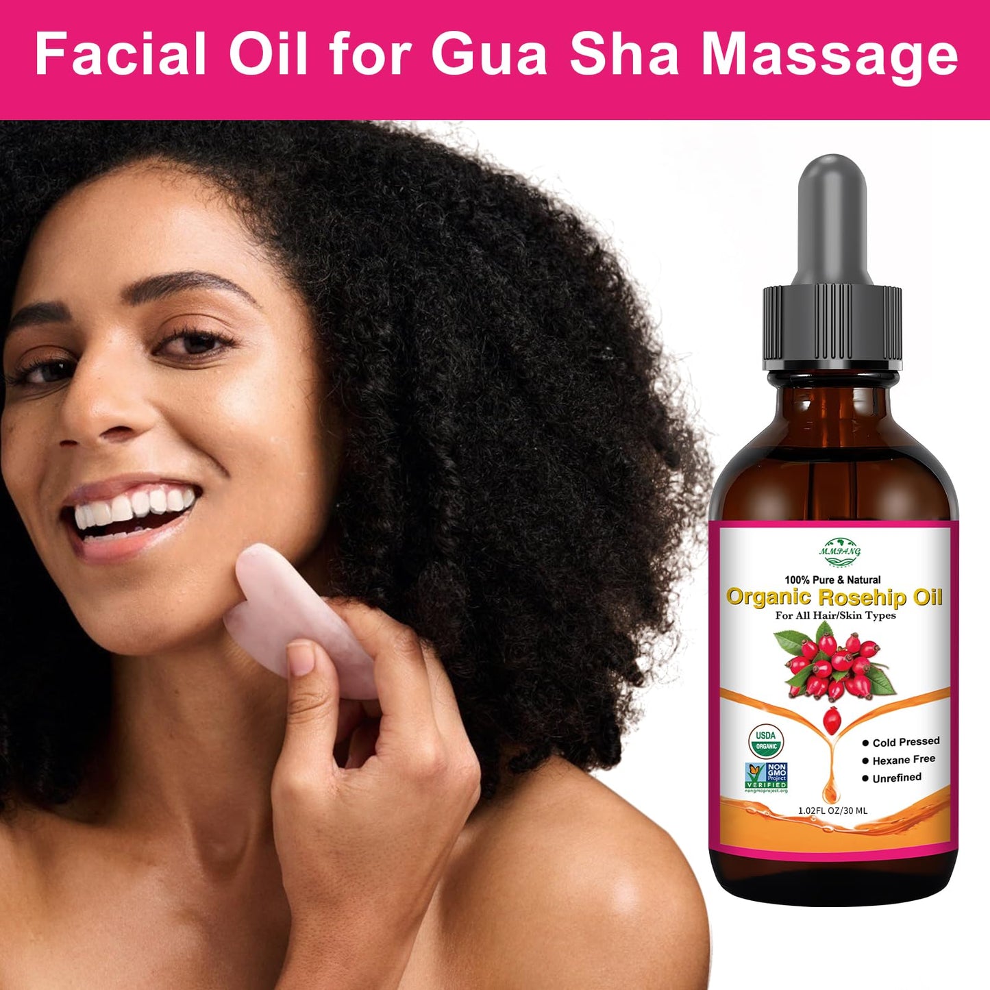Natural cold pressed face oil ideal for smooth friction free Gua Sha massage