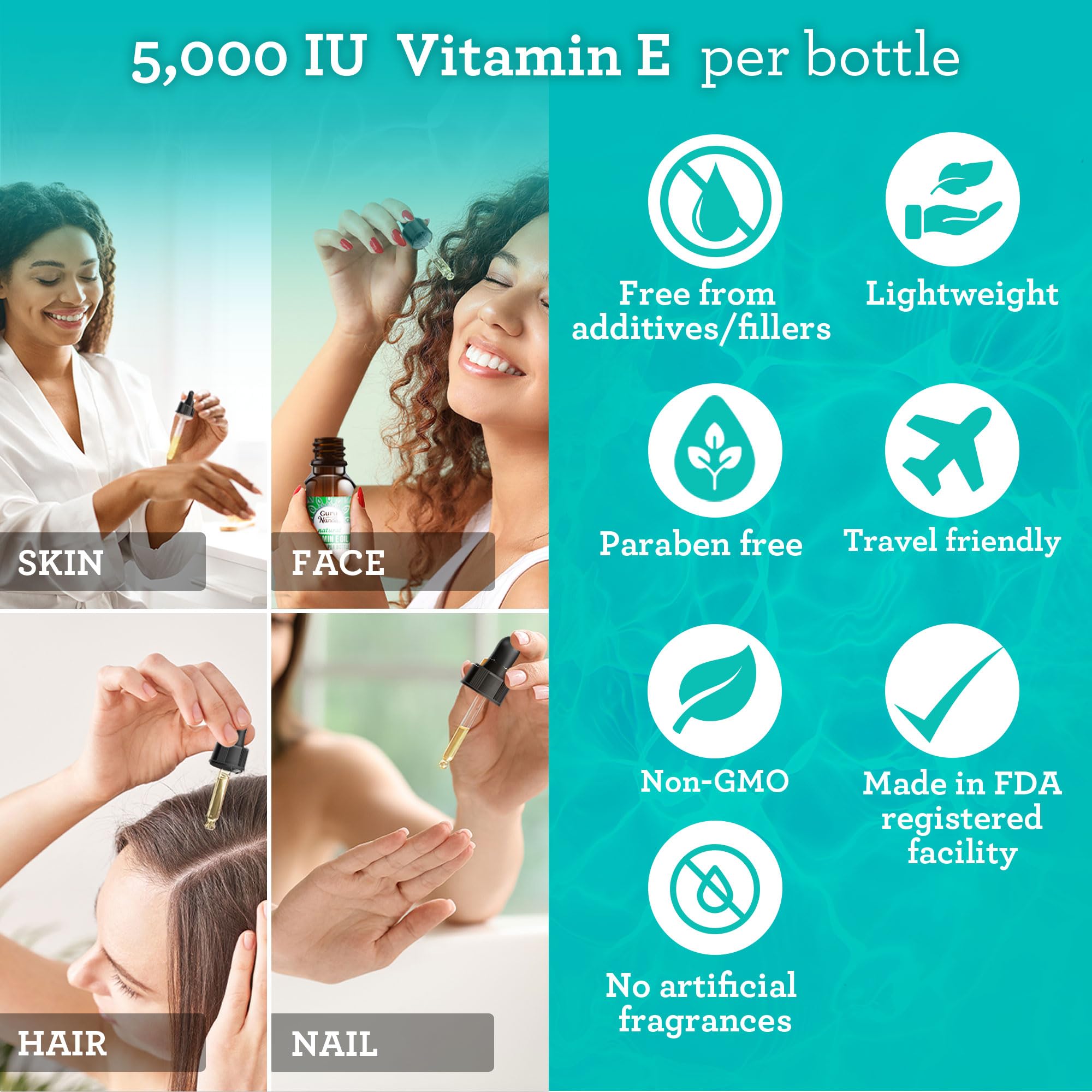 GuruNanda multipurpose beauty oil for face skin nails and hair care