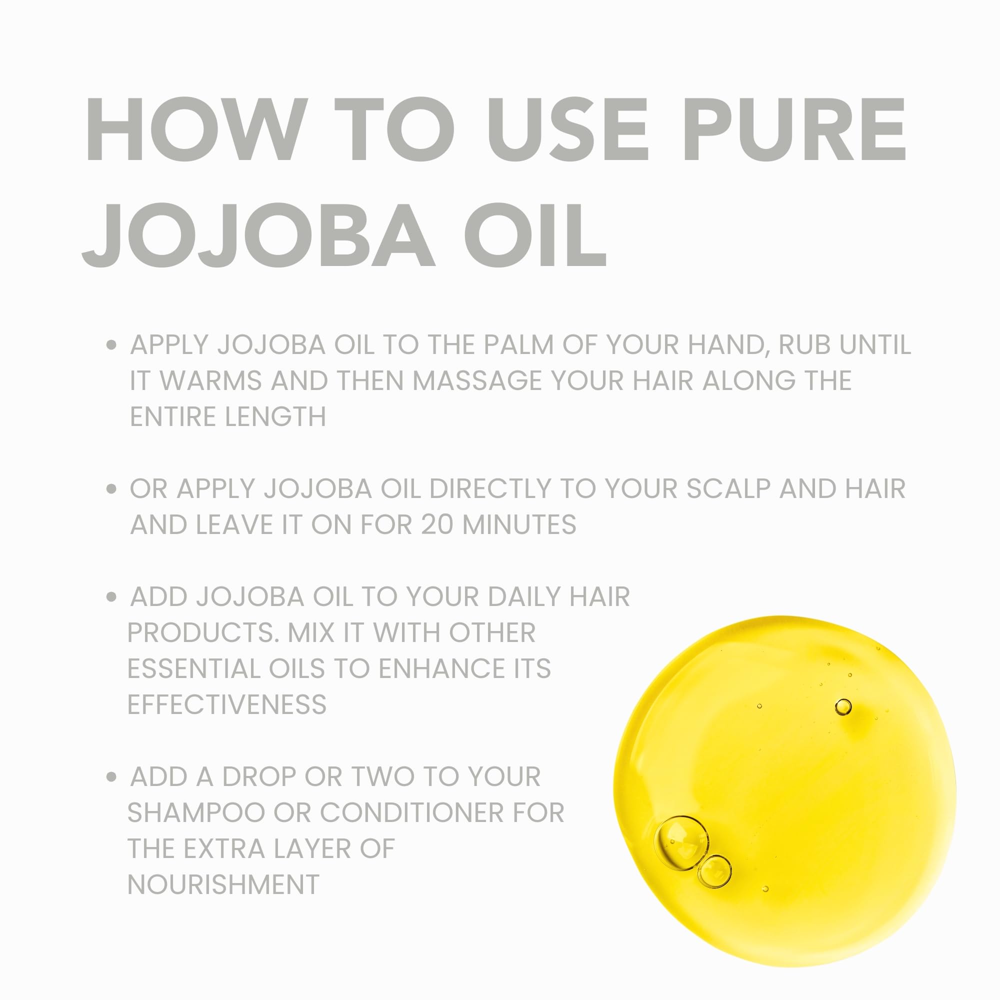 BodyJ4You one fluid ounce organic jojoba oil for hair scalp hydration treatment