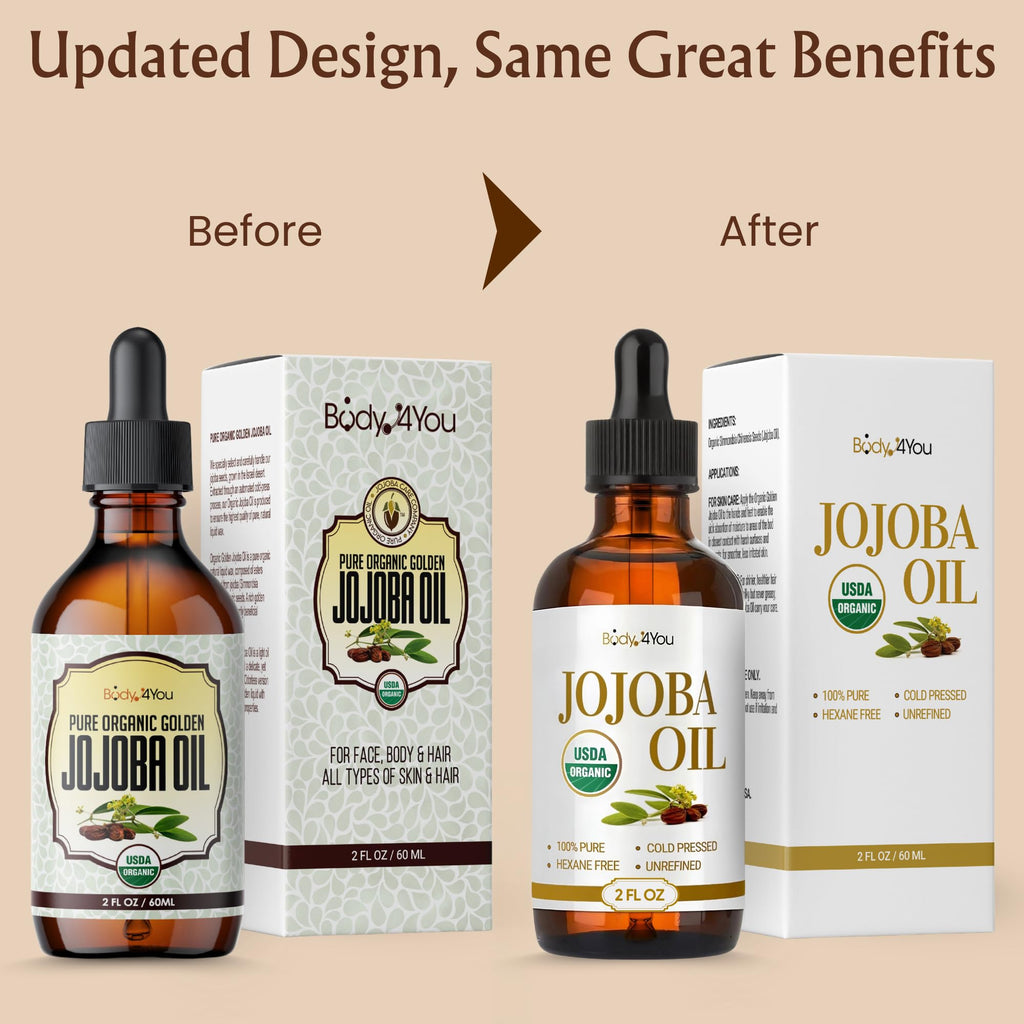 Complete product packaging of BodyJ4You organic jojoba oil