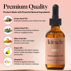 Kitsch face oil label close up showing key ingredients