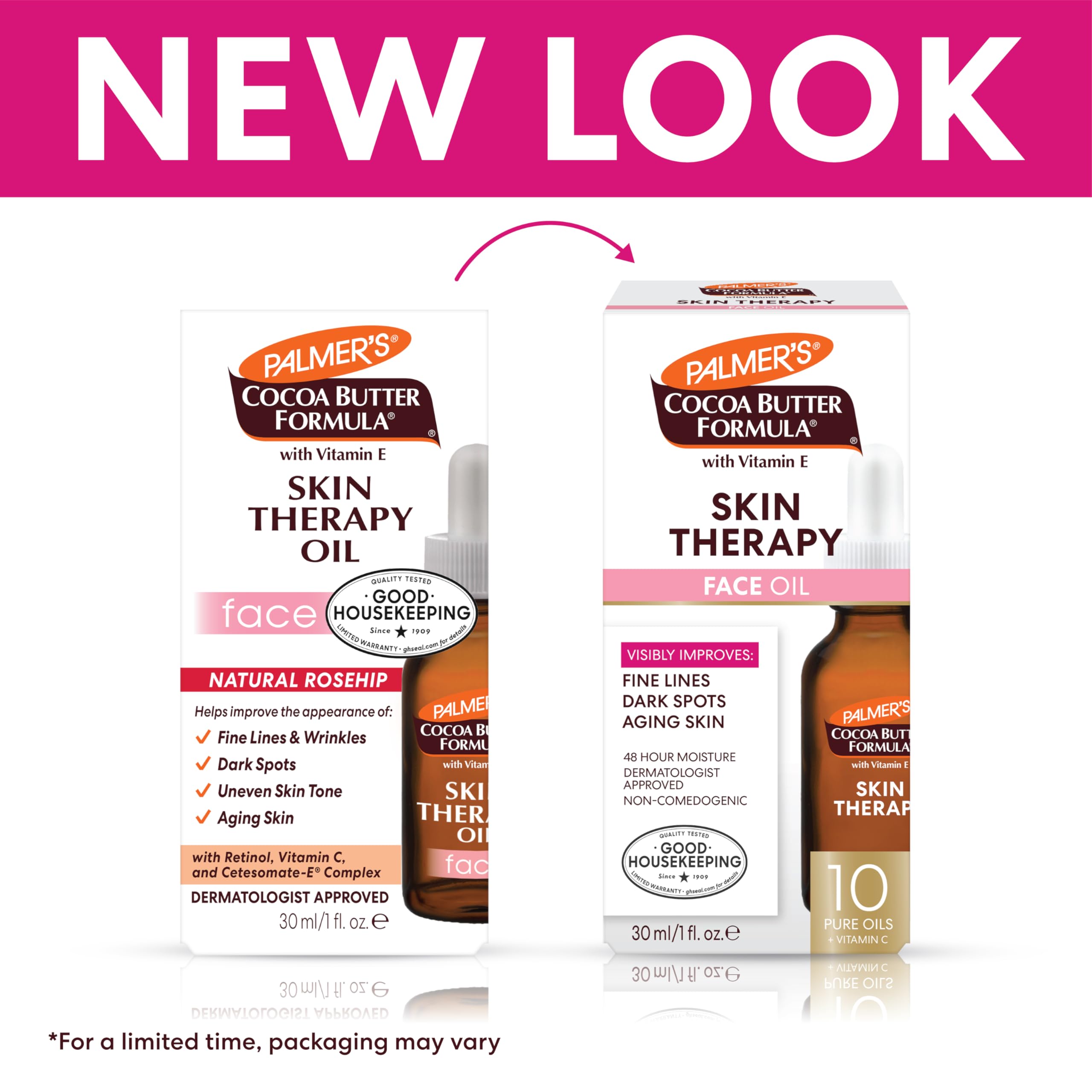 Palmer's anti-aging facial oil bottle showcasing the premium packaging and clear dropper applicator.