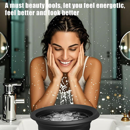 Amoner U reusable skincare bowl folded flat to demonstrate its portable travel friendly design