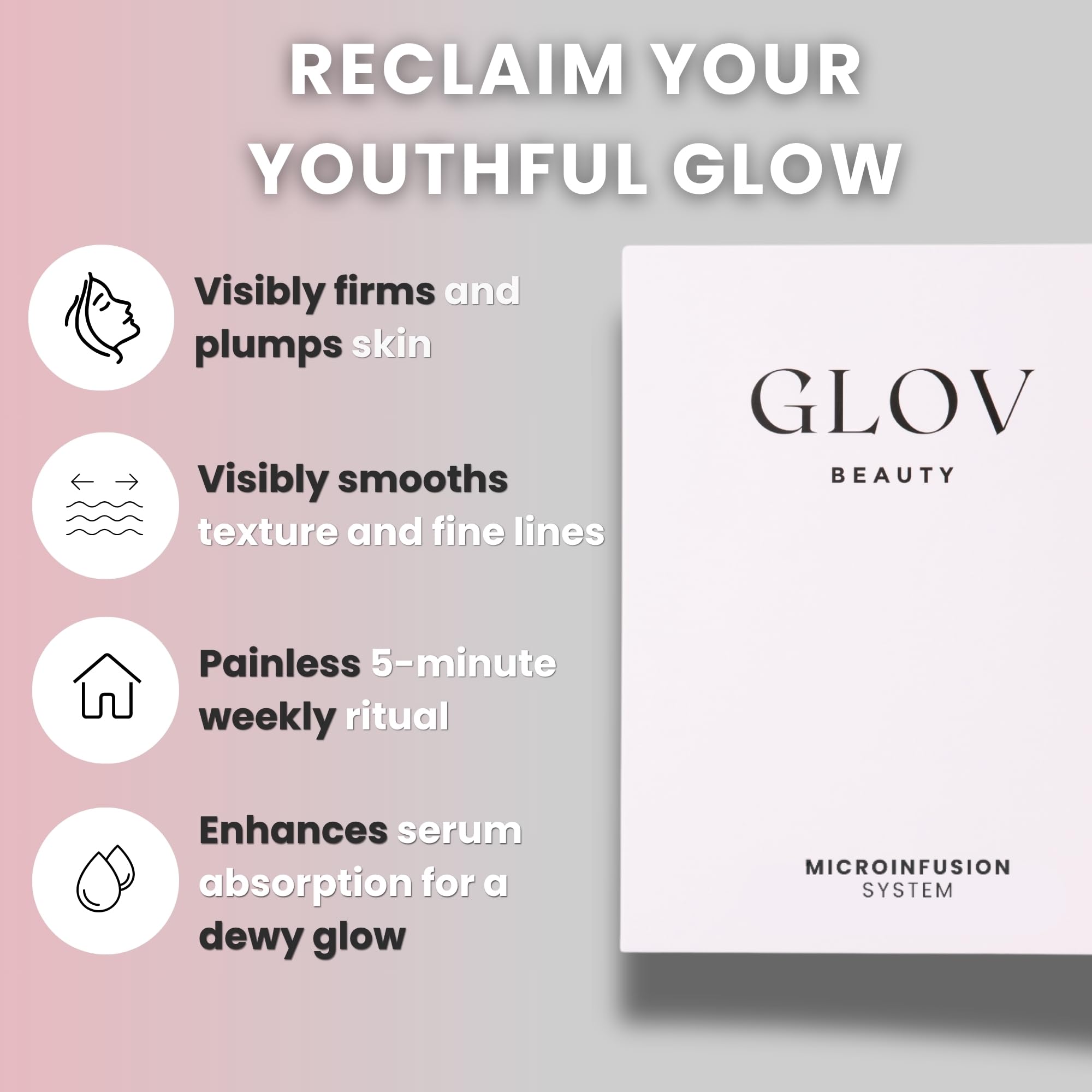 Glov Beauty unboxing displaying four reusable applicators and twelve luxury serums
