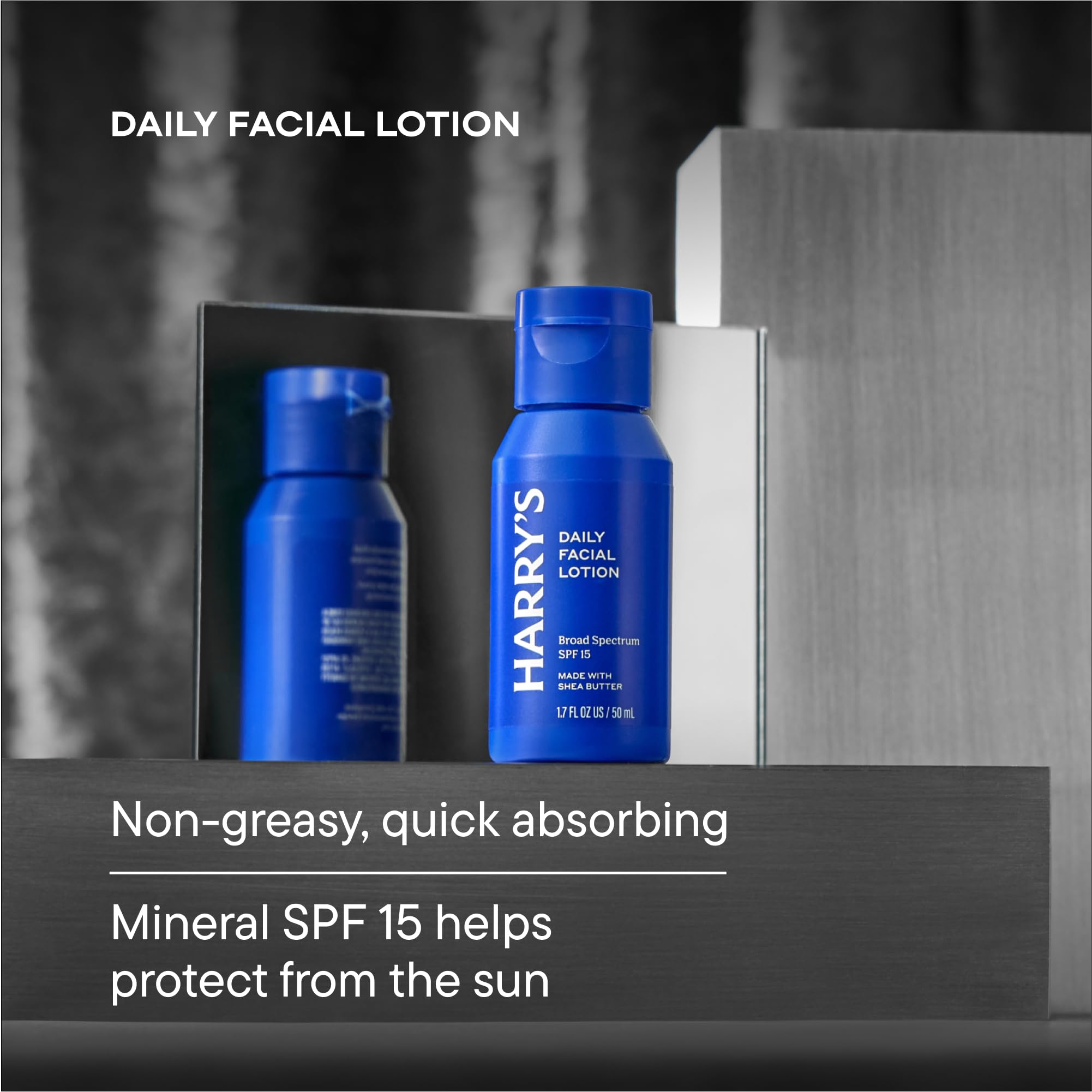 Harry's Hydrating Night Lotion bottle highlighting the niacinamide and chamomile formula for overnight recovery.