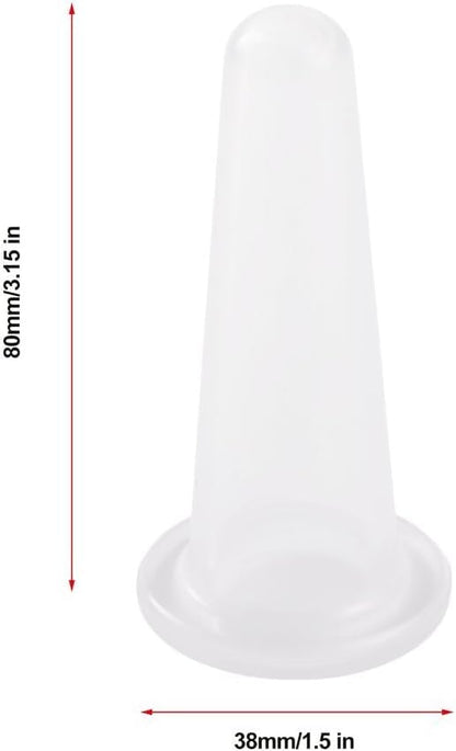 Mini silicone eye cups being prepared for an anti aging under eye massage