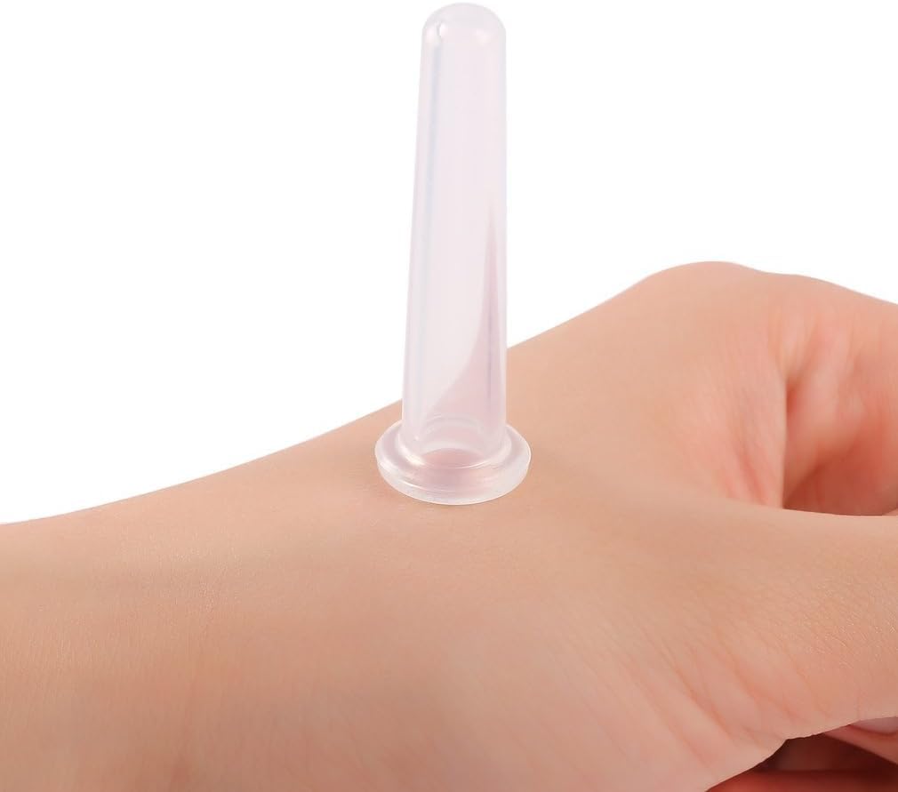 At home facial fitness routine showing vacuum suction cups for jawline contouring