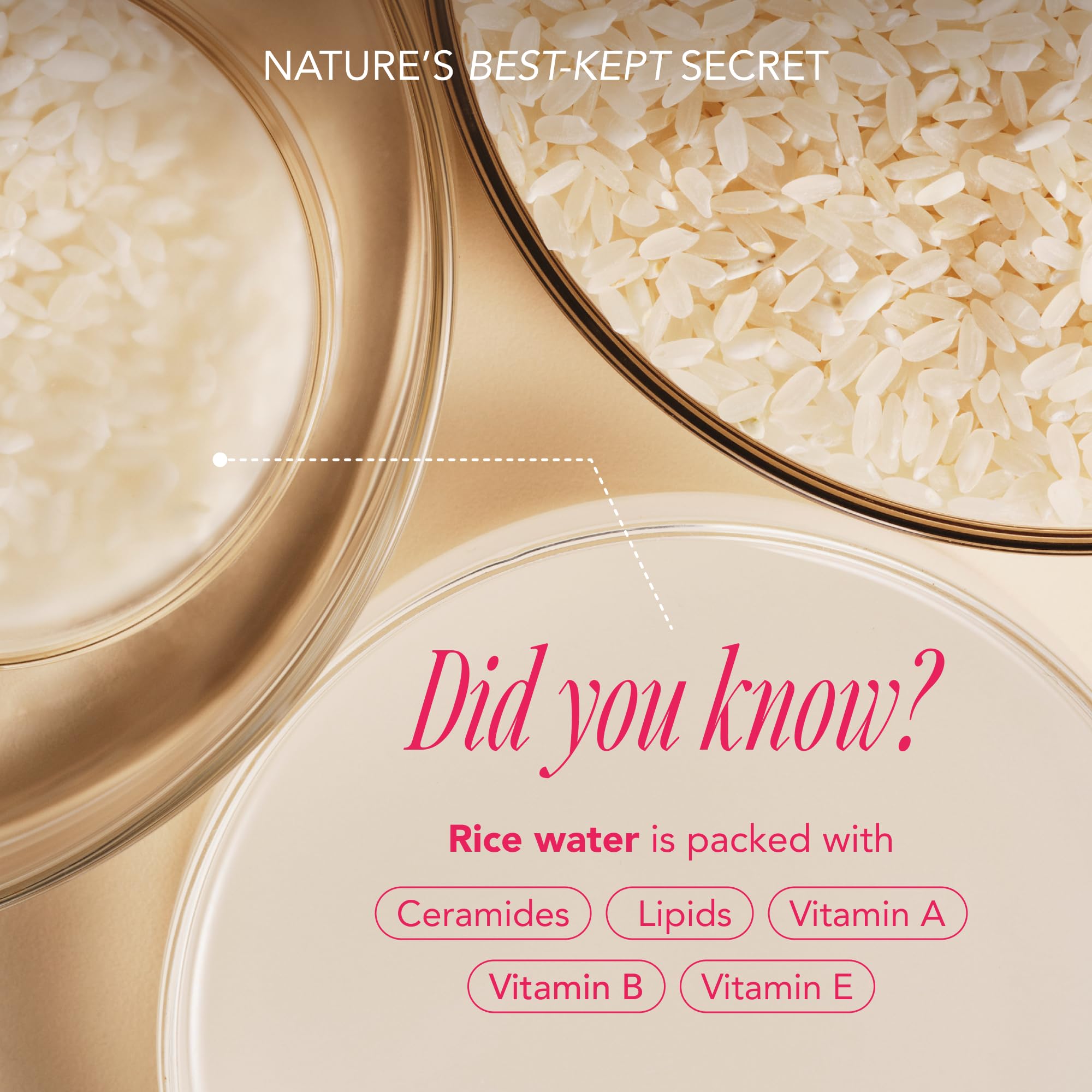 The Face Shop Rice Water Bright foaming cleanser and vegan serum travel size bottles standing upright.