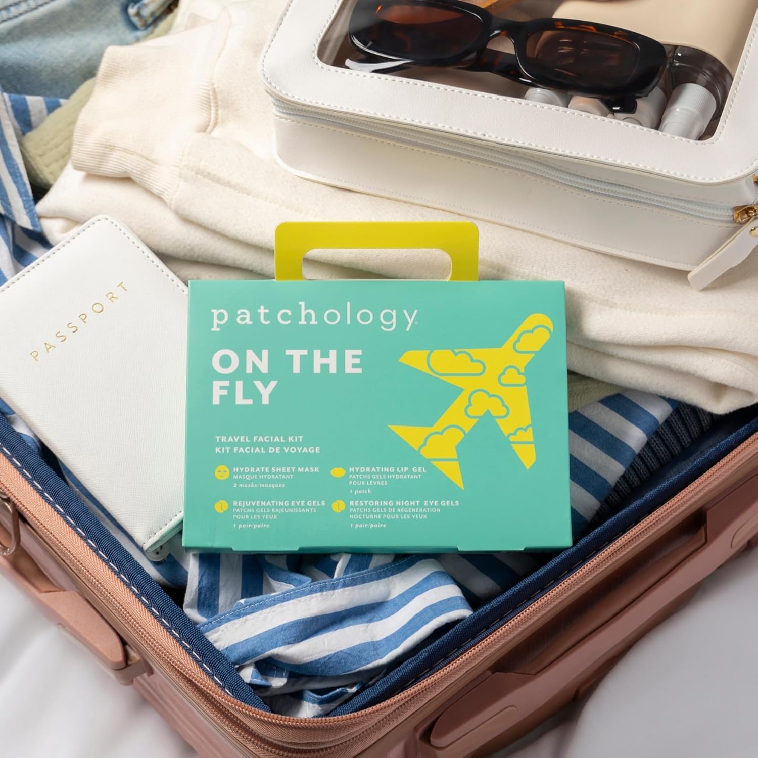 Authentic USA imported Patchology sheet mask kit for treating travel induced skin dehydration
