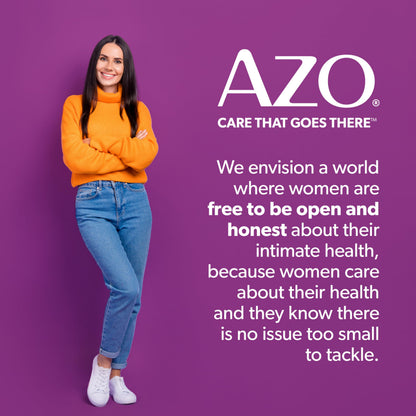 Top view of Azo Perimenopause support supplement bottle