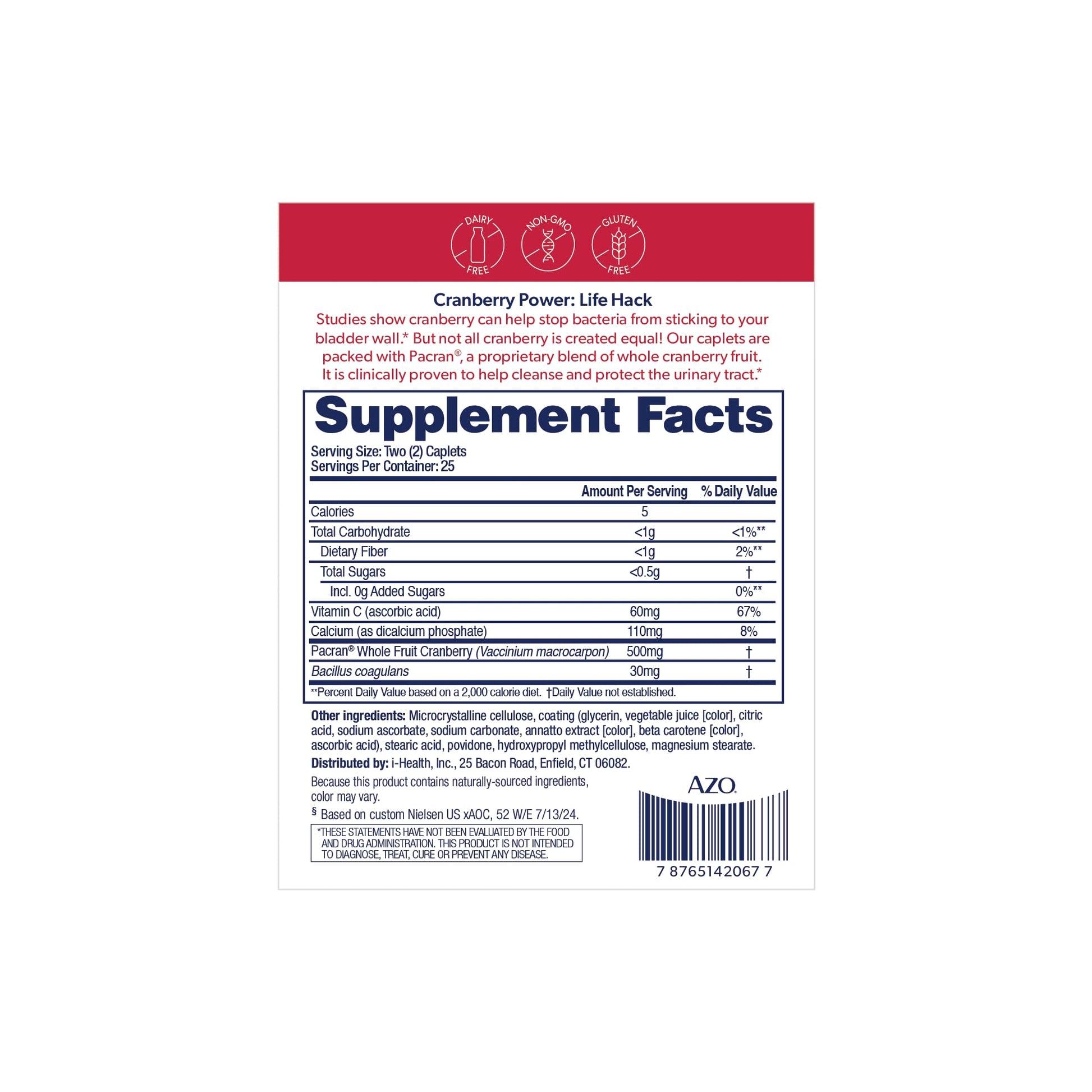 Authentic imported sugar free cranberry pills bottle for daily urinary care.
