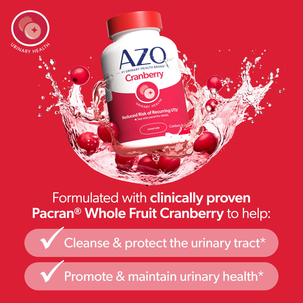 Authentic USA imported AZO Cranberry supplement packaging for urinary tract health