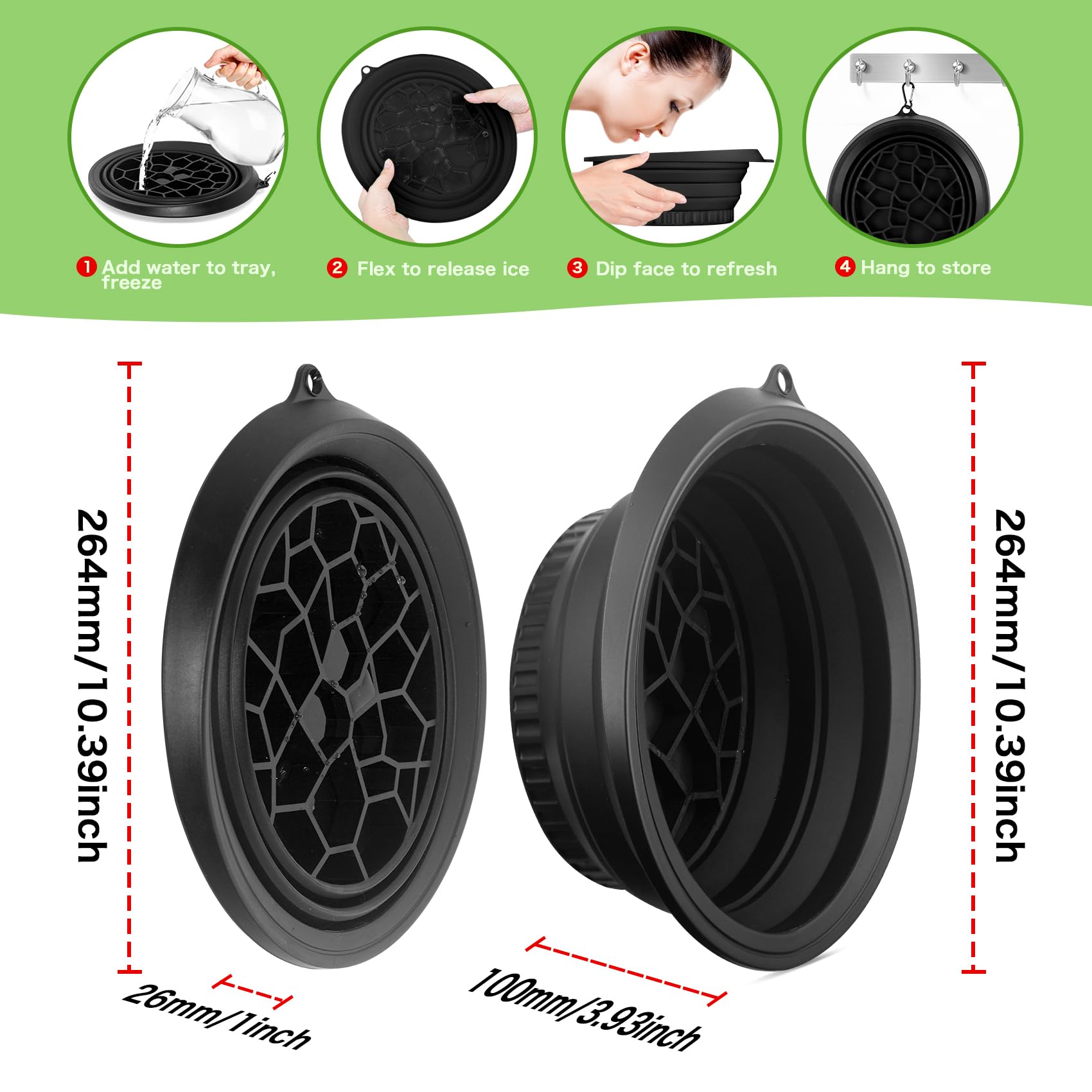 Collapsible silicone face plunge basin by Snipeup displayed flat to showcase its travel-friendly portable design.