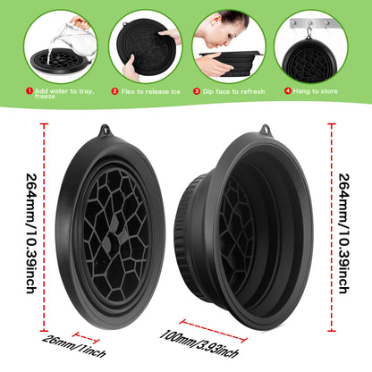 Collapsible silicone face plunge basin by Snipeup displayed flat to showcase its travel-friendly portable design.