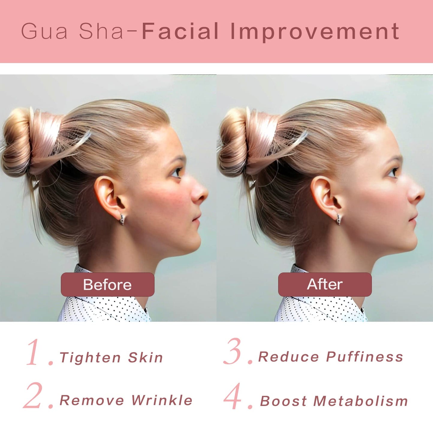 Authentic rose quartz crystal massager for jawline definition